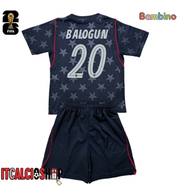 Stati Uniti Folarin Balogun #20 Seconda Maglia Bambino Mondiali 2026 Manica Corta (+ Pantaloni corti)